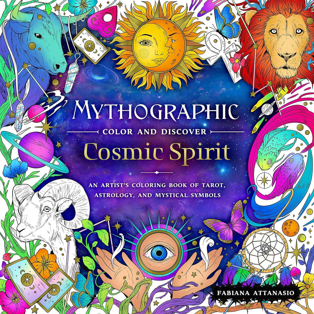 Marissa's Books & Gifts, LLC 9781250285485 Mythographic Color and Discover: Cosmic Spirit: An Artist's Coloring Book of Tarot, Astrology, and Mystical Symbols