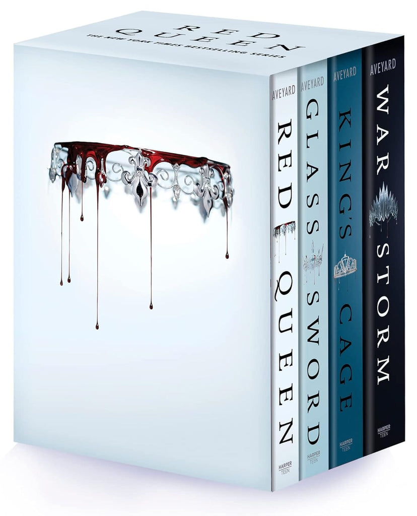 Marissa's Books & Gifts, LLC 9780063283831 Red Queen Paperback Box Set: Red Queen, Glass Sword, King's Cage, War Strom (Books 1-4)