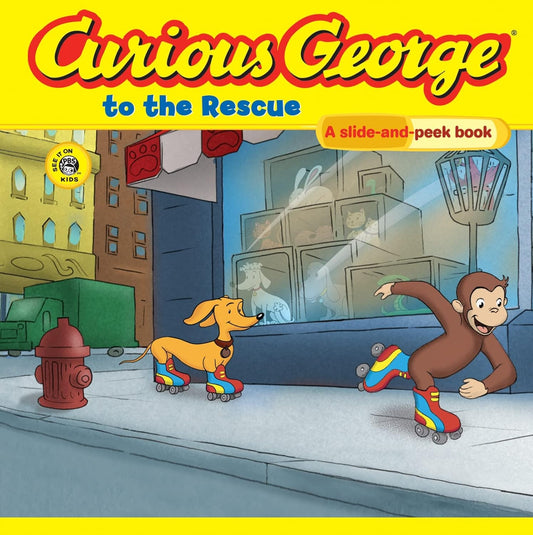 Marissa's Books & Gifts, LLC 9780618724017 Hardcover Slide-And-Peek Curious George to the Rescue: A Slide and Peek Book