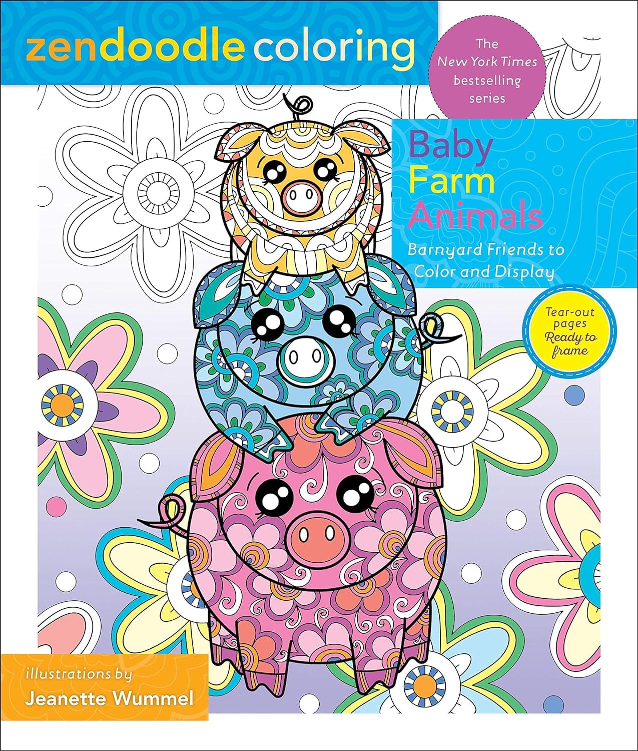 Marissa's Books & Gifts, LLC 9781250228673 Paperback Zendoodle Coloring: Baby Farm Animals: Barnyard Friends to Color and Display