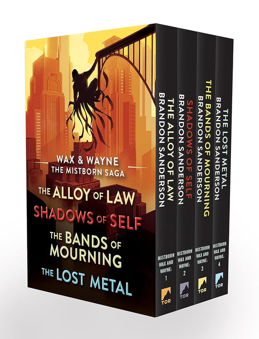 Marissa's Books & Gifts, LLC 9781250886705 Trade Paperback Box Set Wax and Wayne the Mistborn Saga Boxed Set: Alloy of Law, Shadows of Self, Bands of Mourning, and the Lost Metal