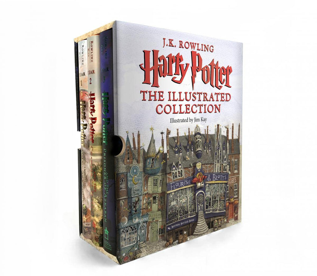 Marissa's Books & Gifts, LLC 9781338312911 Harry Potter: The Illustrated Collection (Books 1-3 Boxed Set)