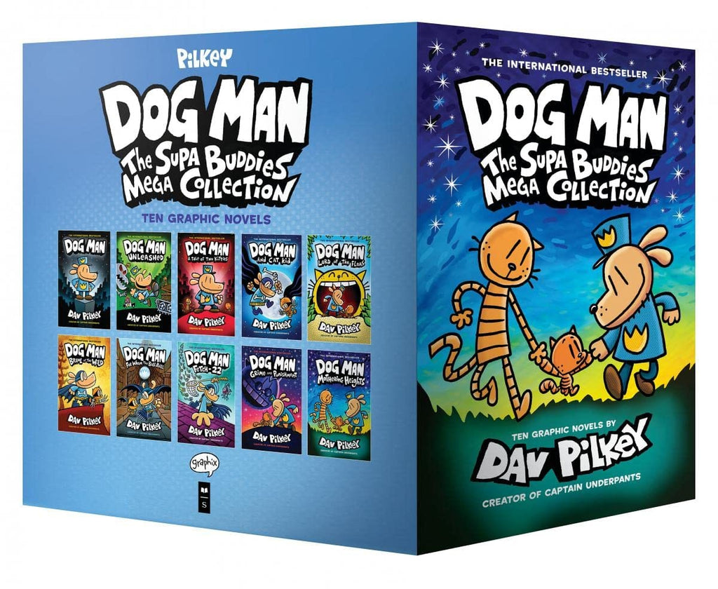 Marissa's Books & Gifts, LLC 9781338792164 Dog Man: The Supa Buddies Mega Collection (Dog Man #1-10 Box Set)