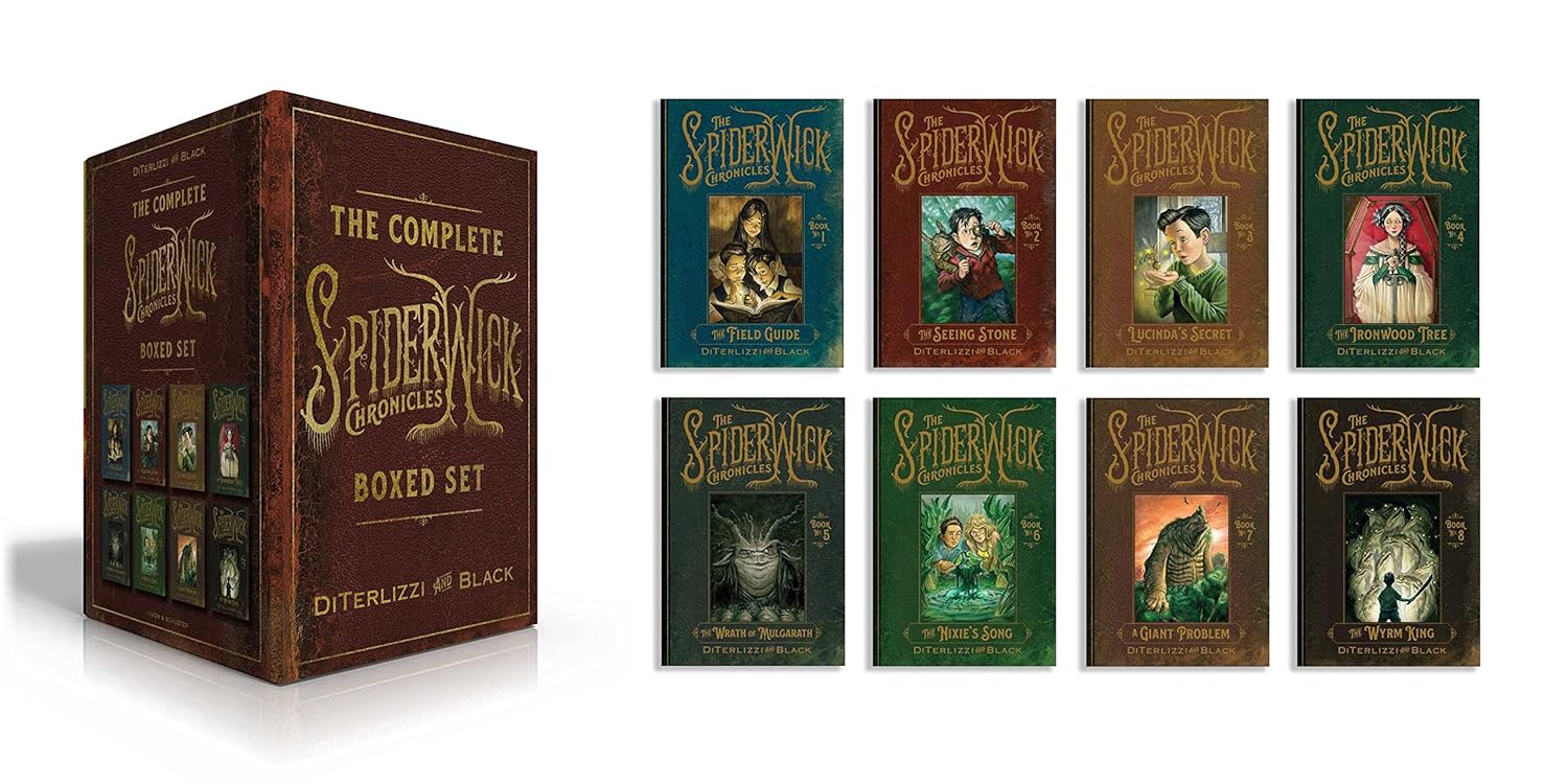 Marissa's Books & Gifts 9781665928762 Paperback Set The Complete Spiderwick Chronicles Boxed Set: The Field Guide; The Seeing Stone; Lucinda's Secret; The Ironwood Tree; The Wrath of Mulgarath; The ... The Wyrm King (The Spiderwick Chronicles)