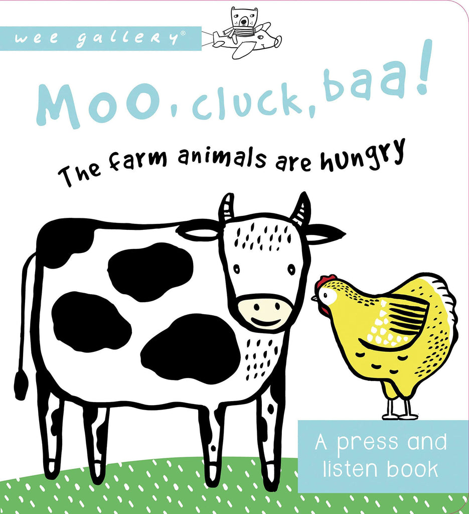 Marissa's Books & Gifts, LLC 9781682972090 Moo, Cluck, Baa! The Farm Animals are Hungry: A Press and Listen Sound Book