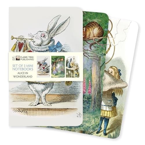 Marissa's Books & Gifts, LLC 9781787559141 Notebooks Alice in Wonderland Set of 3 Mini Notebooks