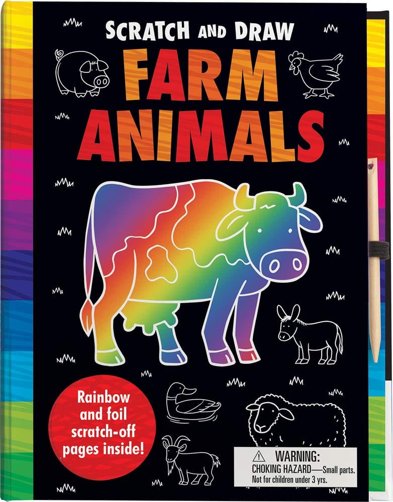 Marissa's Books & Gifts, LLC 9781789584158 Hardcover Scratch and Draw Farm Animals