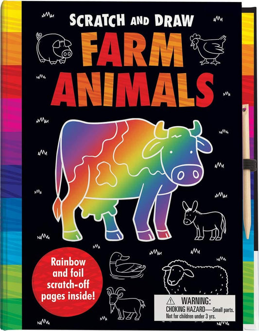 Marissa's Books & Gifts, LLC 9781789584158 Hardcover Scratch and Draw Farm Animals