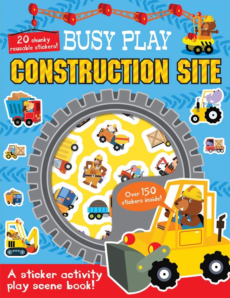 Marissa's Books & Gifts, LLC 9781801050470 Paperback Busy Play Construction Site: Busy Play Reusable Sticker Activity