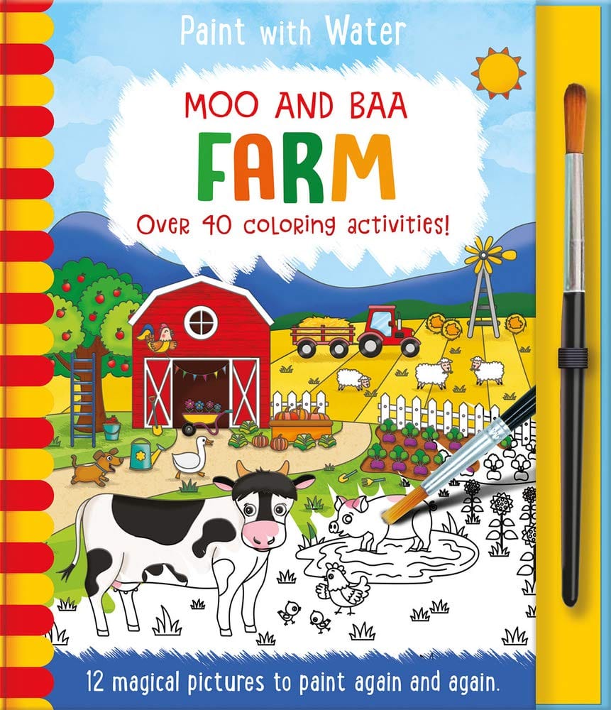 Marissa's Books & Gifts, LLC 9781801051217 Hardcover Moo and Baa Farm: Paint with Water