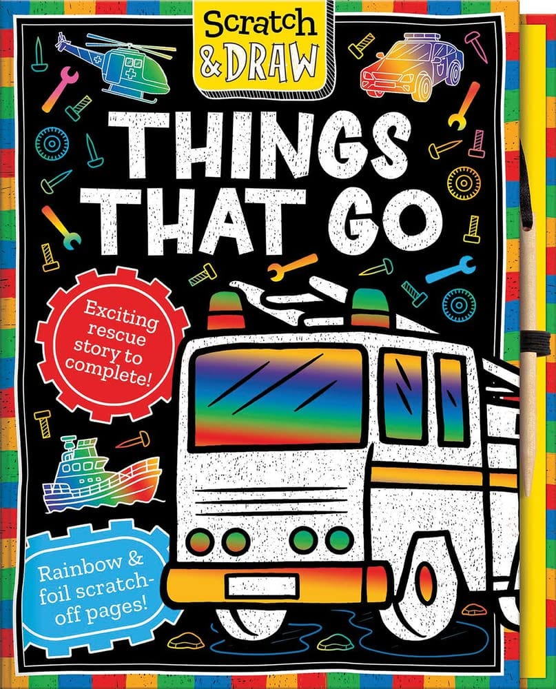 Marissa's Books & Gifts, LLC 9781801055499 Hardcover Scratch and Draw Things That Go