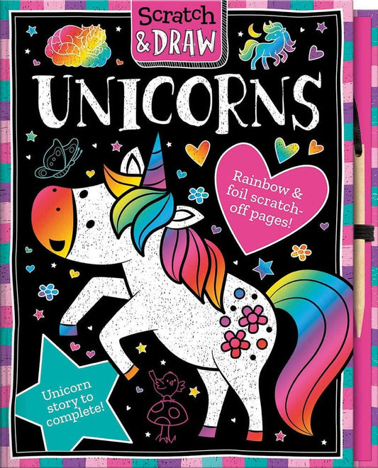 Marissa's Books & Gifts, LLC 9781801055505 Hardcover Scratch and Draw Unicorns