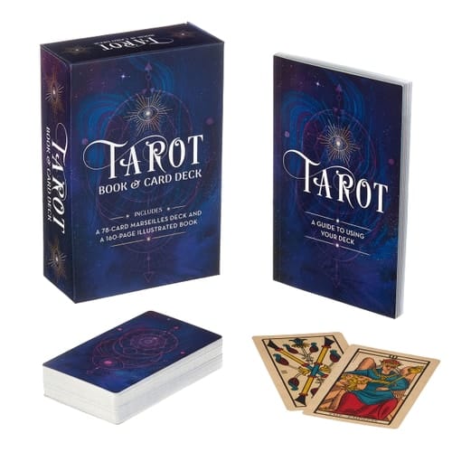 Marissa's Books & Gifts, LLC 9781838574130 Tarot Cards & Booklet Tarot Book & Card Deck: Includes a 78-Card Marseilles Deck and a 160-Page Illustrated Book