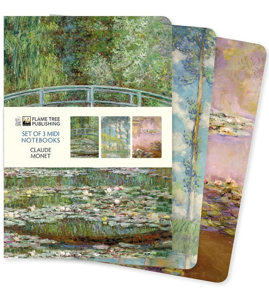 Marissa's Books & Gifts 9781839648625 Paperback Notebooks Claude Monet Set of 3 MIDI Notebooks