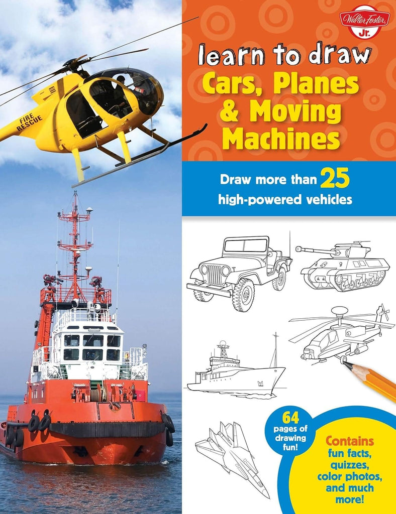 Marissa's Books & Gifts, LLC 9781939581693 Learn to Draw Cars, Planes & Moving Machines: Step-by-Step Instructions for more than 25 Powerful Machines and Vehicles