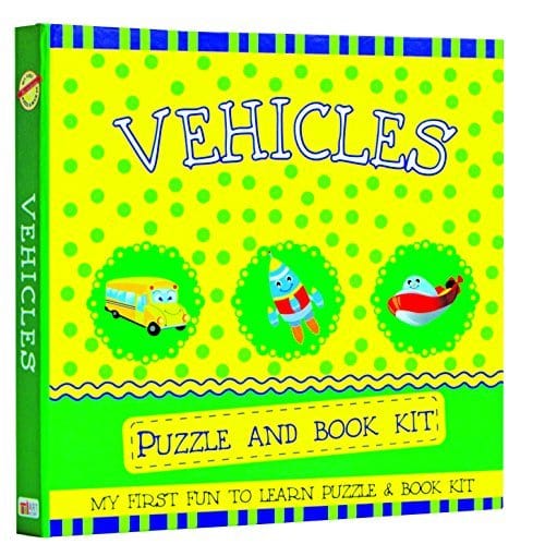 Marissa's Books & Gifts, LLC 9789384227111 Vehicles Puzzle and Book Kit