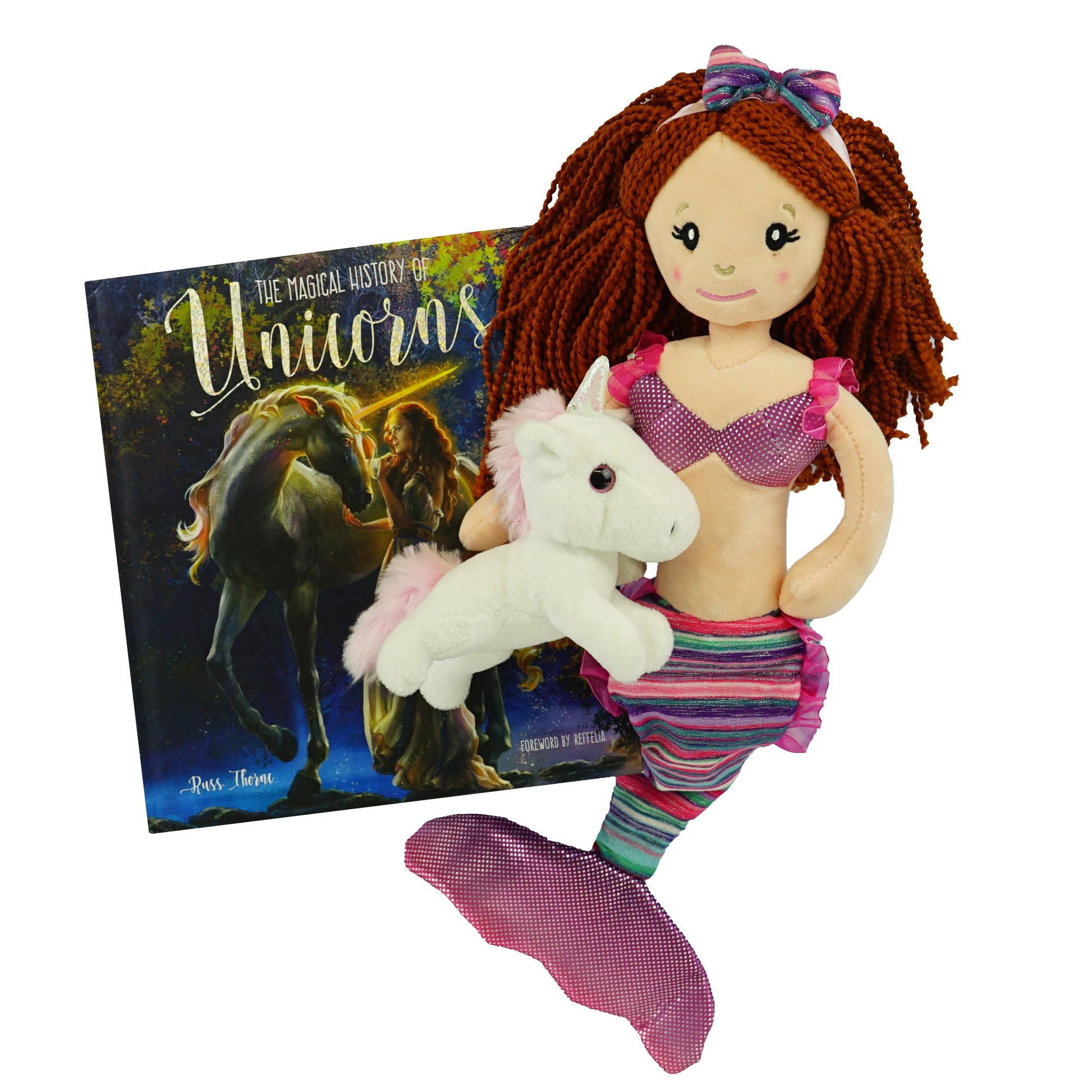 Marissa's Books & Gifts, LLC 4157329741 Magical Mermaid and Unicorn Plush Toy and Book Set