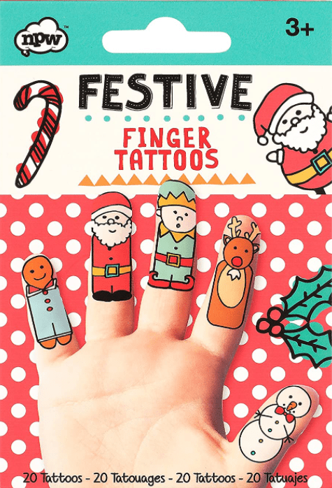 Marissa's Books & Gifts, LLC 5037200017823 Festive Christmas Temporary Finger Tattoos (20 Count)
