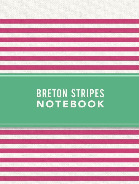 Marissa's Books & Gifts, LLC 9780711237858 Breton Stripes Notebook (Hot Pink)