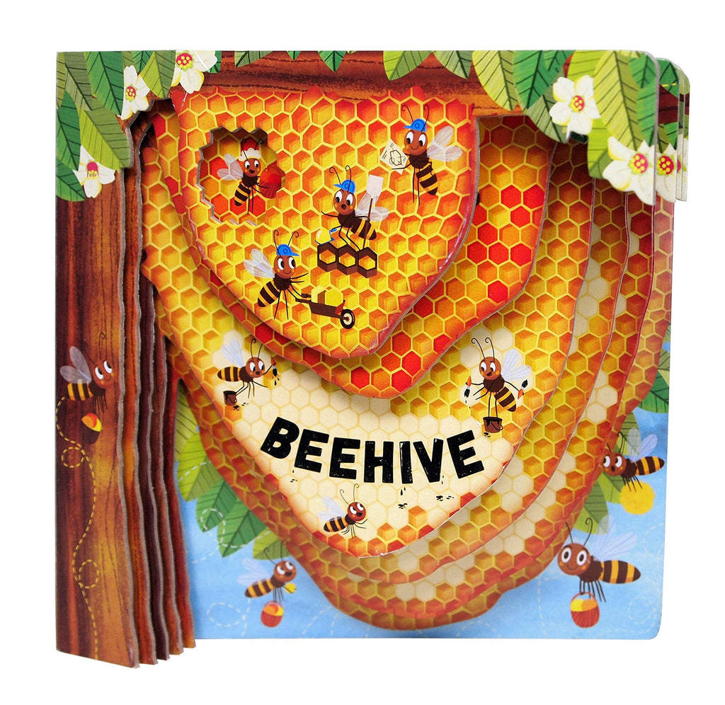 Marissa's Books & Gifts, LLC 9781641240864 Beehive (Happy Fox Books) One-of-a-Kind Board Book Teaches Kids Ages 2 to 5 about Bees, Exploring More Deeply into a Hive with Every Turn of the Page; Educational Facts, Vocabulary Words, and More