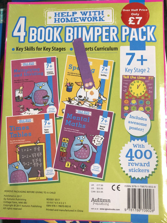 Marissa's Books & Gifts, LLC 9781786709028 Help with Homework: 4 Book Bumper Pack, Spelling, Math, and Times Tables